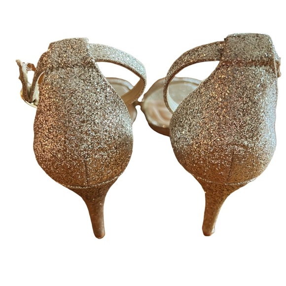 Kelly & Katie Kirstie Gold Glitter Heels Size 8 - Picture 7 of 11